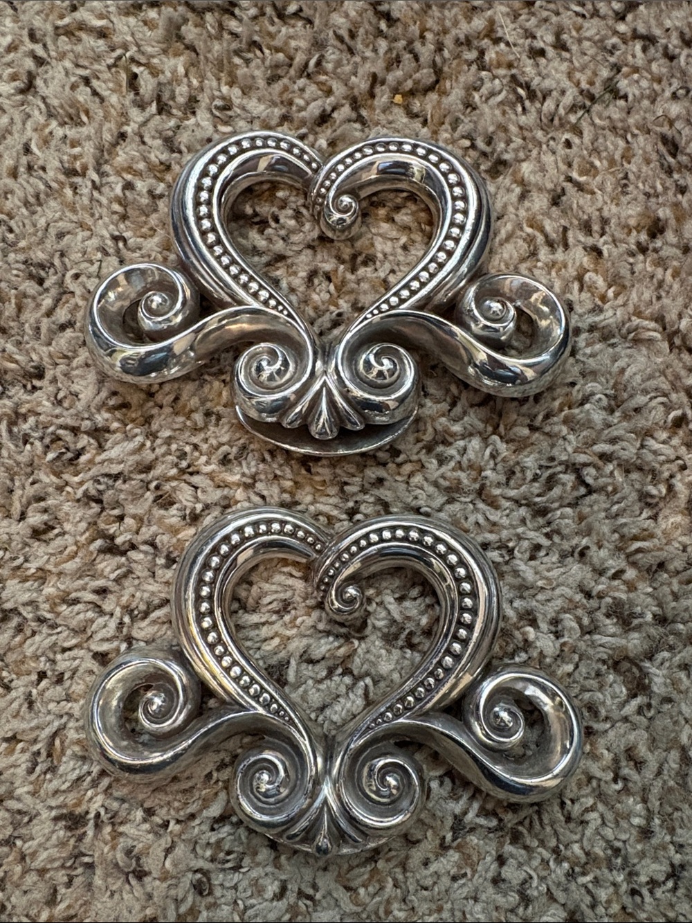 Pair of Brighton Marie Antoinette Silver Plated Vanity Tray Handles